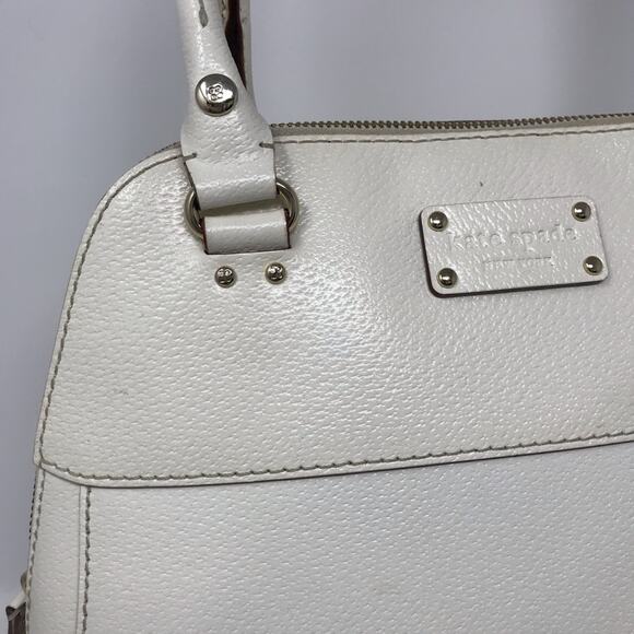 Kate Spade Cream Wellesley Structured Shoulder Bag Zip Top Leather Polka Dot - Picture 4 of 8